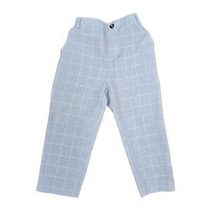 SHEIN Boys 4Y Light Blue Slant Pocket Grid Print Dress Pants